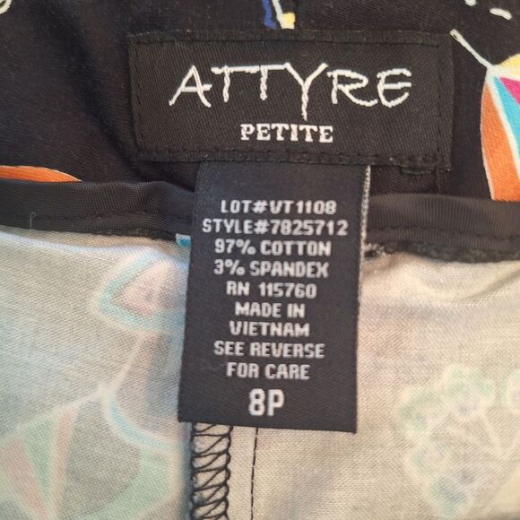 ATTYRE NY Colorful Skort 8P Black with Brite Multi Retro Fun City Ladies Print - Picture 8 of 16